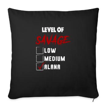 Level of Savage: ALANA Checkmark Novelty Custom Na - Sofa pillowcase 17,3'' x 17,3'' (45 x 45 cm) - black - Front