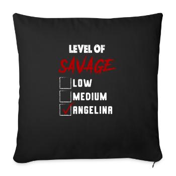 Level of Savage: ANGELINA Checkmark Novelty Custom - Sofa pillowcase 17,3'' x 17,3'' (45 x 45 cm) - black - Front
