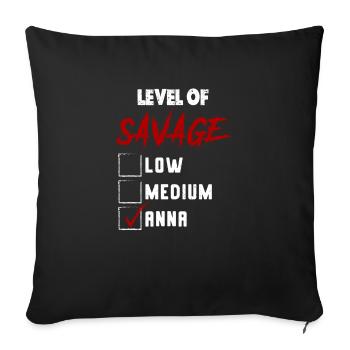 Level of Savage: ANNA Checkmark Novelty Custom Nam - Sofa pillowcase 17,3'' x 17,3'' (45 x 45 cm) - black - Front