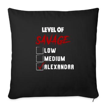 Level of Savage: ALEXANDRA Checkmark Novelty Custo - Sofa pillowcase 17,3'' x 17,3'' (45 x 45 cm) - black - Front