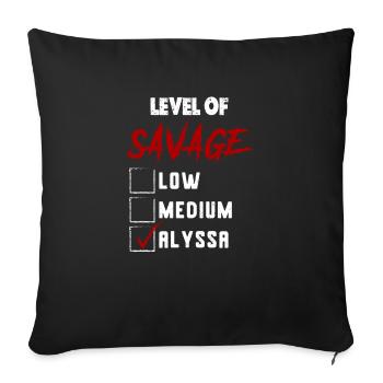 Level of Savage: ALYSSA Checkmark Novelty Custom N - Sofa pillowcase 17,3'' x 17,3'' (45 x 45 cm) - black - Front