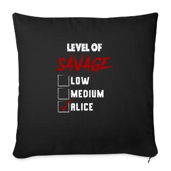 Level of Savage: ALICE Checkmark Novelty Custom Na - Sofa pillowcase 17,3'' x 17,3'' (45 x 45 cm) - black - Front