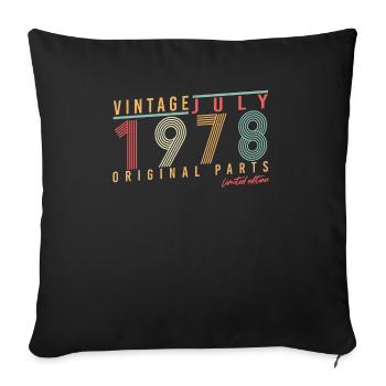 Original July 1978 - Sofa pillowcase 17,3'' x 17,3'' (45 x 45 cm) - black - Front