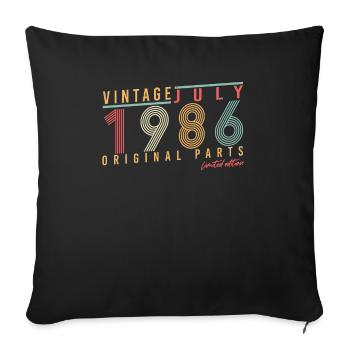 Retro 1986 Juillet - Housse de coussin décorative 45 x 45 cm - noir - Devant