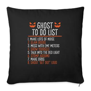 Ghost Hunting Funny Ghost Hunter Essentials - Sofa pillowcase 17,3'' x 17,3'' (45 x 45 cm) - black - Front