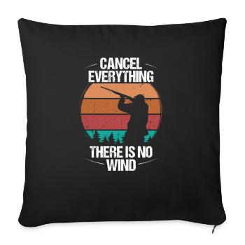 Drôle de chasseur vintage Il n’y a pas de sanglier du vent - Housse de coussin décorative 45 x 45 cm - noir - Devant