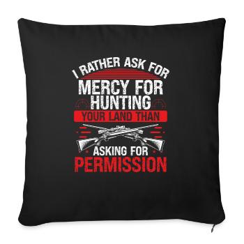 Chasse Demandez un drôle de chasseur chasseur de sangliers - Housse de coussin décorative 45 x 45 cm - noir - Devant