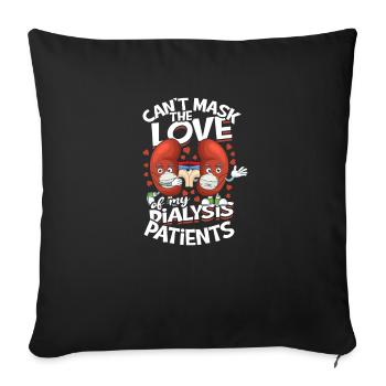 Je ne peux pas masquer l’amour pour mes patients dialysés - - Housse de coussin décorative 45 x 45 cm - noir - Devant