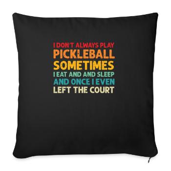 Amateurs de pickleball Drôle de pickleball - Housse de coussin décorative 45 x 45 cm - noir - Devant
