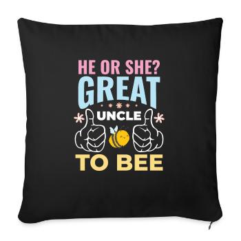 Il ou elle grand-oncle à bee grand-oncle - Housse de coussin décorative 45 x 45 cm - noir - Devant