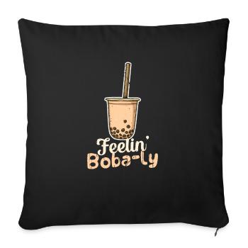 Süßes Gefühl Boba-ly Kawaii Bubble Tea Milchtee - - Sofakissenbezug 45 x 45 cm - Schwarz - Vorne