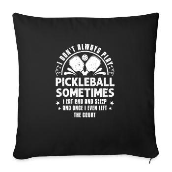 Amateurs de pickleball Drôle de pickleball - Housse de coussin décorative 45 x 45 cm - noir - Devant