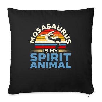Mosasaurus est mon animal paléontologue Dino - Housse de coussin décorative 45 x 45 cm - noir - Devant