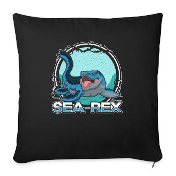 Sea-Rex Dino Paléontologue Dinosaure Mosasaurus - Housse de coussin décorative 45 x 45 cm - noir - Devant