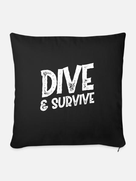 Dive & Survive - Dodgeball - Sofakissenbezug 45 x 45 cm - Schwarz