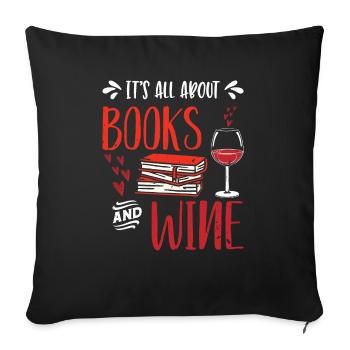 Bookaholic Read more books I love books Book - Sofa pillowcase 17,3'' x 17,3'' (45 x 45 cm) - black - Front