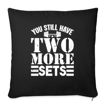 Ironic Quotes Funny Workout Sixpacks Fitness - Sofa pillowcase 17,3'' x 17,3'' (45 x 45 cm) - black - Front