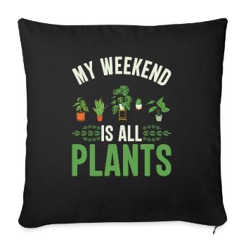 Relax and switch off Plant and harvest flowers - Sofa pillowcase 17,3'' x 17,3'' (45 x 45 cm) - black - Front