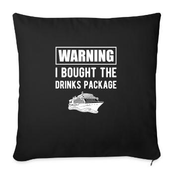 Avertissement J’ai acheté la chemise du paquet de boissons - Housse de coussin décorative 45 x 45 cm - noir - Devant