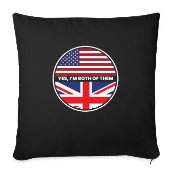 Oui, je suis tous les deux uk usa - Housse de coussin décorative 45 x 45 cm - noir - Devant