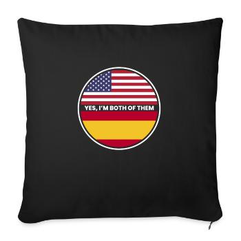 Oui, je suis tous les deux Espagne États-Unis - Housse de coussin décorative 45 x 45 cm - noir - Devant