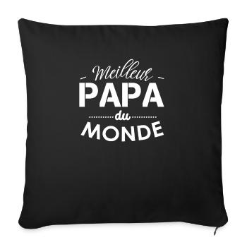 Meilleur Papa Du Monde, Meilleure Père, Meilleure - Housse de coussin décorative 45 x 45 cm - noir - Devant