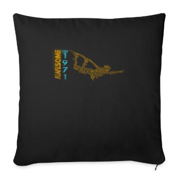 Awesome since 1971. Wakeboard Lifestyle - Sofa pillowcase 17,3'' x 17,3'' (45 x 45 cm) - black - Front