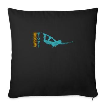 Awesome since 1971. Wakeboard Lifestyle - Sofa pillowcase 17,3'' x 17,3'' (45 x 45 cm) - black - Front