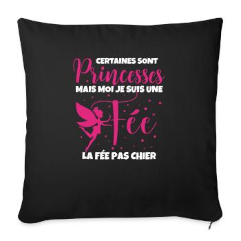 Certaines Sont Princesses Mais Moi Je Suis Une - Housse de coussin décorative 45 x 45 cm - noir - Devant