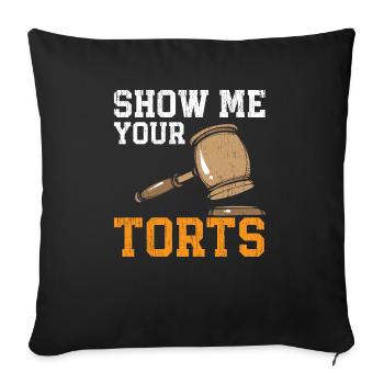Montrez-moi vos délits Juge Avocat Avocat Justice - Housse de coussin décorative 45 x 45 cm - noir - Devant
