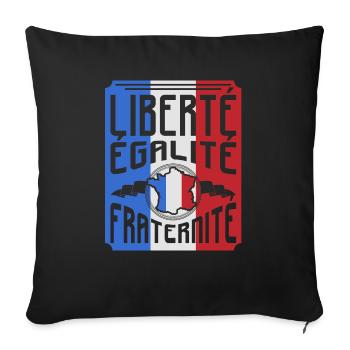 Frankreich - Sofakissenbezug 45 x 45 cm - Schwarz - Vorne