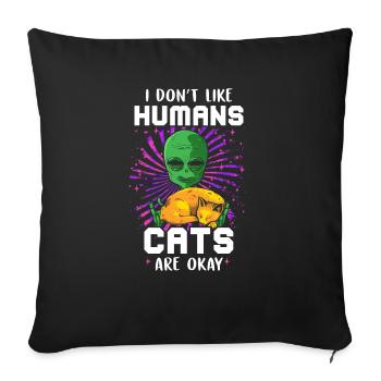 Alien Tshirt UFO Alien Children Mars Gentlemen - Sofa pillowcase 17,3'' x 17,3'' (45 x 45 cm) - black - Front