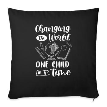 Teacher School Teacher 6th grade Primary school - Sofa pillowcase 17,3'' x 17,3'' (45 x 45 cm) - black - Front