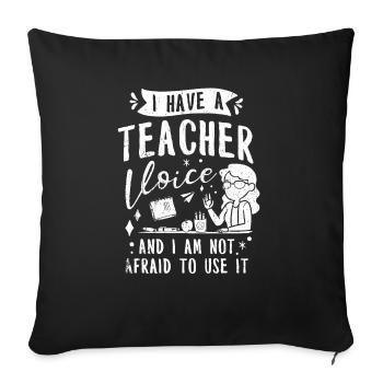 Cadeau d’enseignant Éducateur Pédagogue Formation d’enseignant - Housse de coussin décorative 45 x 45 cm - noir - Devant