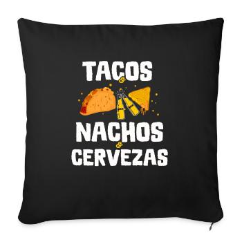 Taco Mexico Food Fast Food Nachos Fiesta Salsa - Sofa pillowcase 17,3'' x 17,3'' (45 x 45 cm) - black - Front