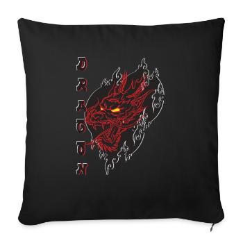 Dragon - Sofa pillowcase 17,3'' x 17,3'' (45 x 45 cm) - black - Front