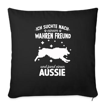 Australian Shepherd Lustig Aussie Gassi Hundesport - Sofakissenbezug 45 x 45 cm - Schwarz - Vorne