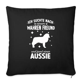 Australian Shepherd Motiv Gassi Hundesport Aussie - Sofakissenbezug 45 x 45 cm - Schwarz - Vorne