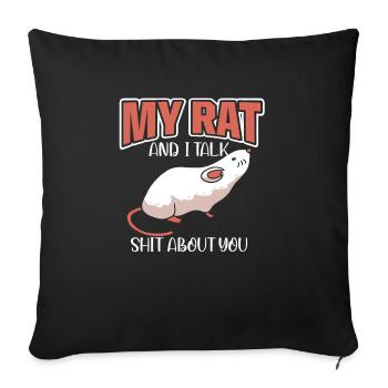 Rat Rodent Rat Lovers Mouse Pet - Sofakissenbezug 45 x 45 cm - Schwarz - Vorne