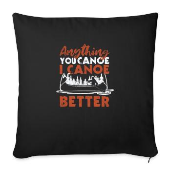 Drôle de bateau Canoë Pédalo Tout - Housse de coussin décorative 45 x 45 cm - noir - Devant