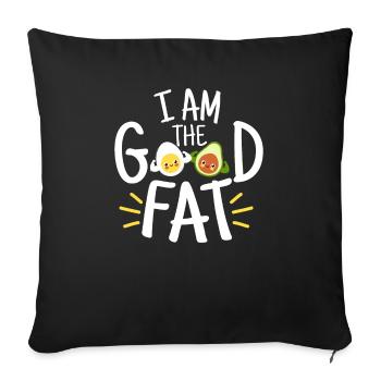 Good Fat Eggs Avocado Keto Diet - Sofa pillowcase 17,3'' x 17,3'' (45 x 45 cm) - black - Front