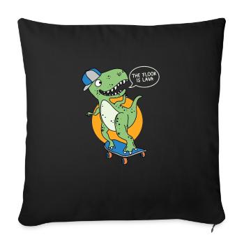 The floor is lava skateboard clothing - Sofa pillowcase 17,3'' x 17,3'' (45 x 45 cm) - black - Front
