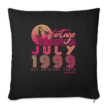 Mois de naissance Juillet 1999 - Housse de coussin décorative 45 x 45 cm - noir - Devant