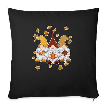 Gnomes I Pumpkin I Autumn Thanksgiving - Sofa pillowcase 17,3'' x 17,3'' (45 x 45 cm) - black - Front