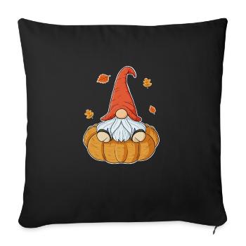 Gnomes I Pumpkin I Autumn Thanksgiving - Sofa pillowcase 17,3'' x 17,3'' (45 x 45 cm) - black - Front