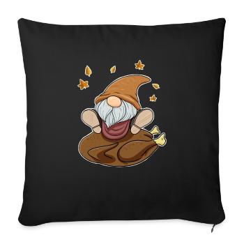 Gnomes I Pumpkin I Autumn Thanksgiving - Sofa pillowcase 17,3'' x 17,3'' (45 x 45 cm) - black - Front
