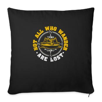 Tous ceux qui font de la randonnée ne sont pas perdus en kayak - Housse de coussin décorative 45 x 45 cm - noir - Devant