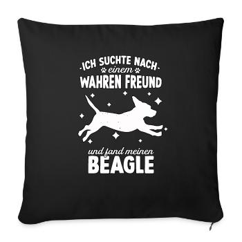 Beagle Hundeschule Beagle Gassi Hunde - Sofakissenbezug 45 x 45 cm - Schwarz - Vorne