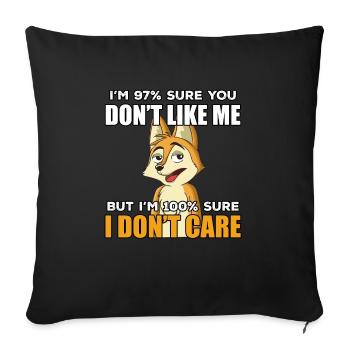 Funny fox gift idea - Sofa pillowcase 17,3'' x 17,3'' (45 x 45 cm) - black - Front
