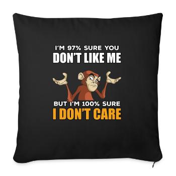 Drôle de cadeau de singe - Housse de coussin décorative 45 x 45 cm - noir - Devant